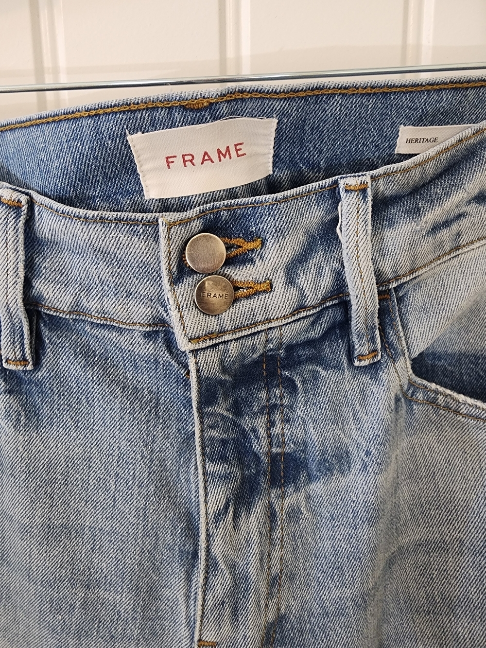 FRAME Le Sylvie Slender Straight Jeans Size 27 Light Wash High Rise Denim - Picture 4 of 12